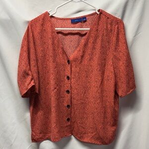 Apt 9 Women's Coral Button-Up Top